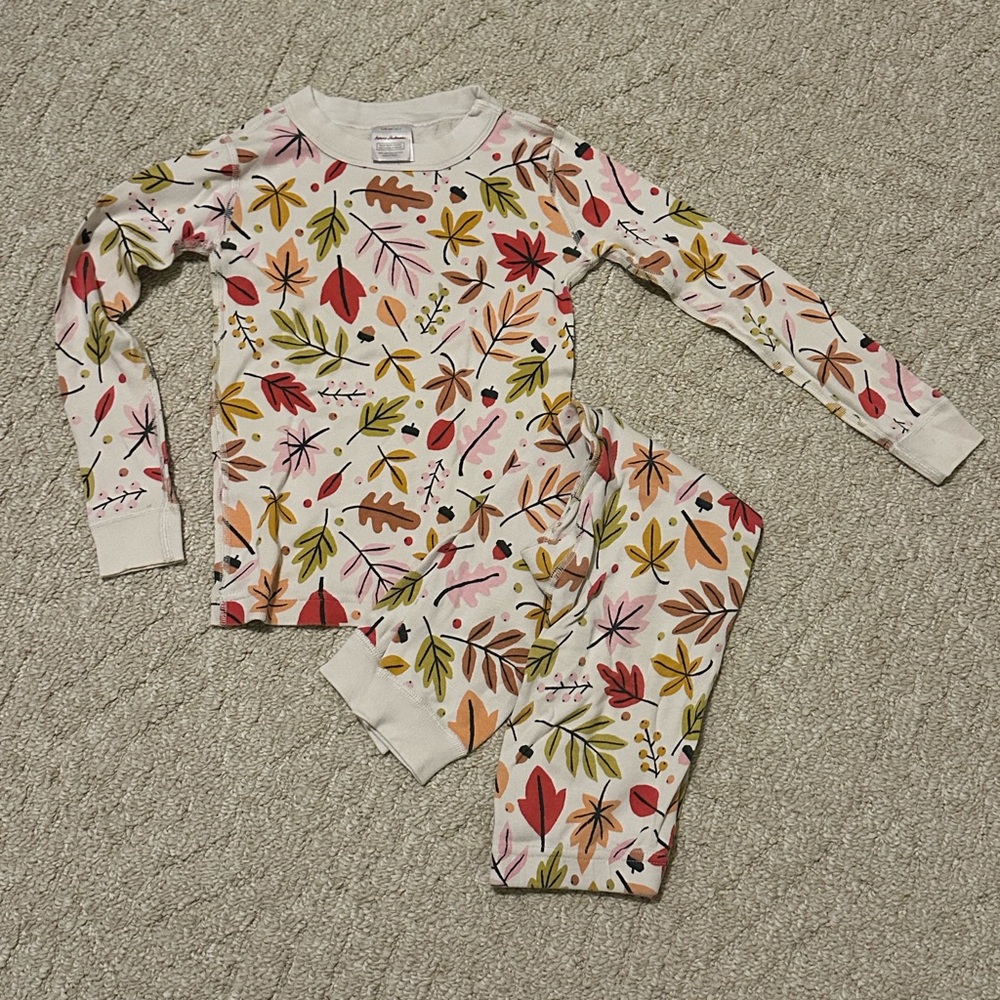 Hanna Andersson Kids Pajama Set - Multicolor Leaf Print